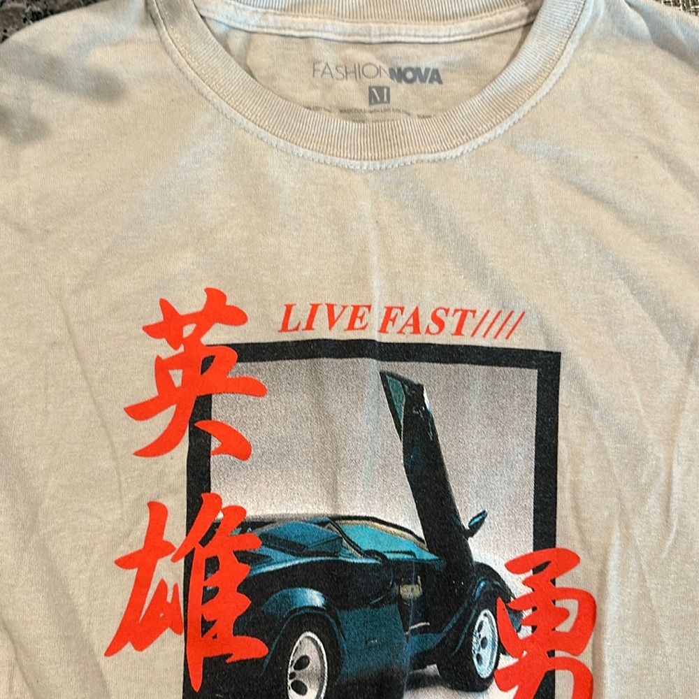 Fashion, nova, long sleeve tan, medium sized shirt